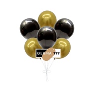 Balon Metalik Combo Gold Mix Hitam Dan Ungu Pesta Ulang Tahun Anak Hemat