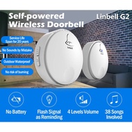 Wireless DoorBell Waterproof DoorBell Self Powered Wireless Door Bell G2 UK Plug Door Bell No Battery