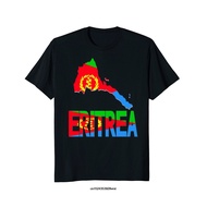T-shirt Funny men  novelty tshirt  Eritrea map Eritrean flag Africa Tops Tees