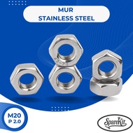 M20 P2.5 STAINLESS STEEL 304 NUT - 30 MM KEY