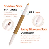 Lamuseland Double-Head Eye Shadow Stick Waterproof Long Lasting Eye Makeup 2 Tone Glitter Eyeshadow 