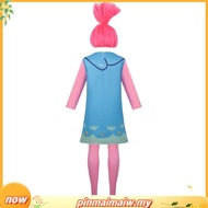 HQ Trolls Branch Poppy cosplay cloth for kids girls boys Halloween show costume set dress waistcoat 