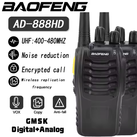2PCS Baofeng BF-888HD Walkie Talkie - UHF 400-470MHz, 16 Channels, Long Range & High Durability, Dua