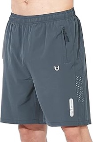 Men's Athletic Hiking Shorts Quick Dry Workout Shorts 7" Lightweight Sports Gym Running Shorts Baske