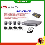 Hikvision 5MP 8 Saluran CCTV dengan 8 x 5MP Kamera Set CCTV Kamera Keselamatan