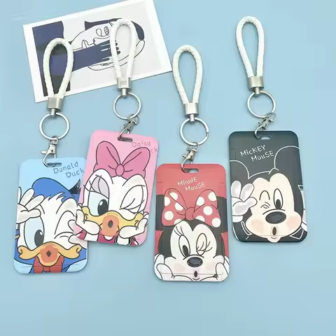 Disney Minnie Mouse Cartoon Couple Student ID Set Dinner Card Chest Card Set Subway Access Card Hold