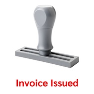 ตรายางด้ามจับ "Invoice Issued"