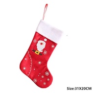 ถุงขนมเด็กซานตาคลอสผ้าถุงเท้าคริสต์มาส1/3ชิ้นของตกแต่งบ้านกวางมนุษย์หิมะต้นคริสต์มาสเครื่องประดับแบบแขวนของขวัญคริสต์มาส