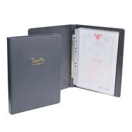 แฟ้มใส่โฉนดที่ดินปกหนักเทียม+ซองโฉนด 5 ซอง (แฟ้มติดห่วง 3 ห่วง ปกเย็บหุ้มหนังเทียม ขนาด B4 )