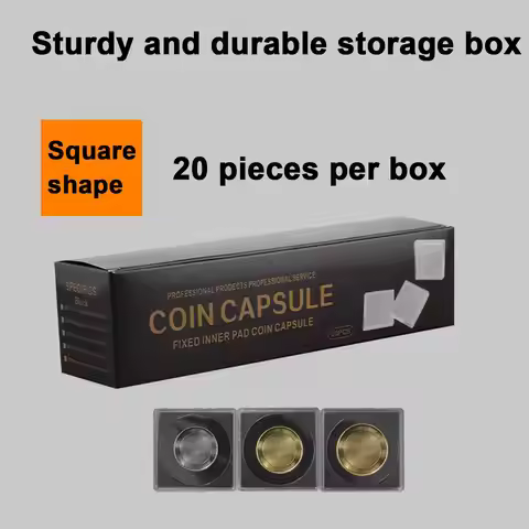 Square Coin Holder Capsules Container Coin Transparent small square box silver and copper coin colle