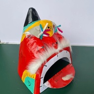 Đầu lân sư tử vẽ Trung Thu kiểu truyền thống bằng giấy bồi giá rẻ cho bé trang trí decor Lễ Tết