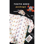 Ready STOCK APD GOWN Cute motif tooth hero reusable