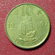 koin Hongkong 10 cent commemorative