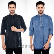 Baju Koko Kurta Jeans Pakistan Pria - Kurta Jeans Levis Denim 3/4 - Kemeja Koko Muslim Jumbo M L XL 