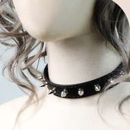 MizzZee - Leather Rivet Collar SM Toy Sexy Cosplay PU Leather Collar Choker Slave SM Bondages Restra