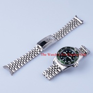 For 20mm Seiko Prospex Sea Diver Solar SNE571-SNE598 Sliver Hollow Curved End Solid Screw Links Watch Band Jubilee strap