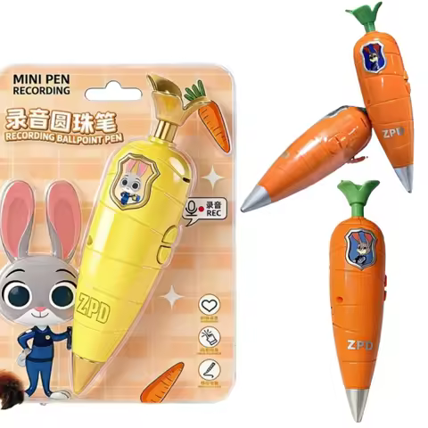 Carrot Voice Recorder Stationery Gifts Ballpoint Pen Zootopia 2 Fun Design 60-Second Recording For K