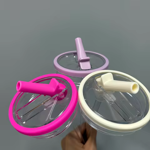 30oz Flip Straw Lid Replacement for Stanley Quencher Tumbler - Leakproof Spill Proof Cup Cover Acces