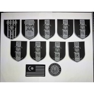 PGA 3D TACTICAL RUBBER / PVC PATCH WITH VELCRO - SHOULDER FLASH (BLACK AND GREY)