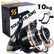 Sougayilang Spinning Fishing Reel 1000-4000 Series 2 Colors EVA Handle/ Plated Metal Handle 5.2:1 Gear Ratio Maximum Power 10kg Fishing Reel Carp Bass Reel