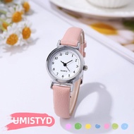 UMISTYDREAMUM9U Quartz Watch, Stainless Steel PU Leather Strap Women Watch, Casual Round Dial Simple