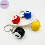 PeaceShells Fashion Creative Billiard Pool Keychain Table Ball Key Ring Lucky ck No.8 Key Chain 25mm