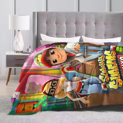 Subway Surfers Game Jake Blankets Soft Comfortable Plush Throw Blanket For Couch Chair Sofa Bed Flan