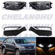 For VW Amarok 2019 1 Set Front Halogen Fog Lights Lamp+Grille Cover Car accessories 2H6941699B 2H694
