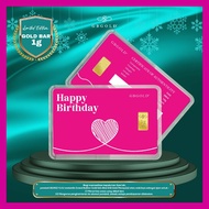 GB GOLD Happy Birthday Hot Pink GoldBar 1g (Emas 999.9)