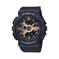 Casio Baby-G Digital-Analogue Black Resin Strap Women Watch BA-110XRG-1ADR