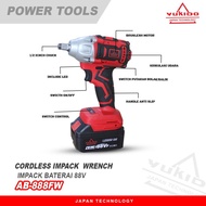 impact wrench cordless 88v yukido mesin pembuka baut / mesin impek / impek batre / impek 2 batre 225