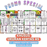 DAPAT 2 TEMA SPRUNKI & SPRUNKI V1 (21 LEMBAR) KHUSUS KERTAS GAMBAR UKURAN A5 / KERTAS GAMBAR TEBAL 1