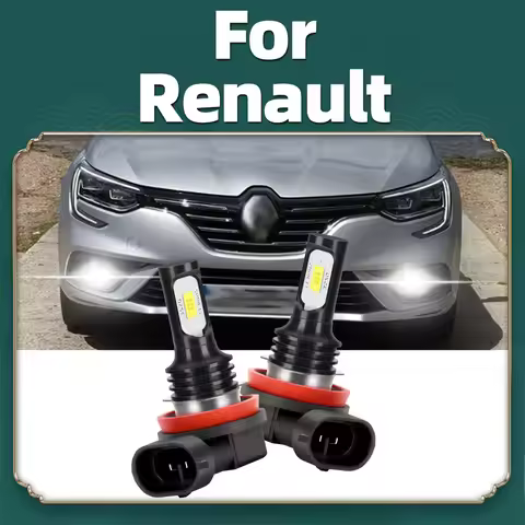 2x For Renault Megane 2 3 4 2003-2018 Twingo 2 3 Megane CC Scenic Clio Logan LED H8 H11 Car Fog Ligh