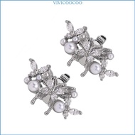 VIVI Premium Electroplated Coppers Earphone Ornament Pearls Butterfly Design Secure F