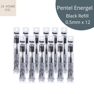 Pentel Energel Pen Refill 0.5 12 Pcs | Blue/Black | LRN5