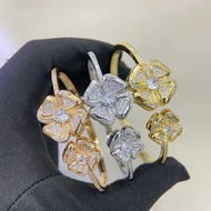 Baojia New Product Full Diamond Double Windmill Eternal Bloom Bracelet 18K Gold Full Diamond Double 