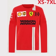 2026 new F1 men's and women's long sleeved T-shirt+F1 Ferrari team jersey, F1 team T-shirt men's and