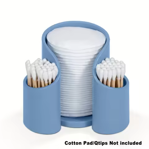 Cotton Pad QTips Holder, Bathroom Cups Dental Floss Dispenser, Storage Organizer for Cotton Pad QTip