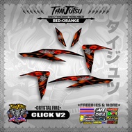 CLICK V2 STICKER DECALS ( CRYSTAL FIRE )【ThaijutsuStickers】