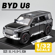 LEO 1:32 BYD Yangwang U8 Metal Diecast โมเดล รถอัลลอยด์รถยนต์ของเล่นคอลเลกชันของขวัญสําหรับเด็กชายสา