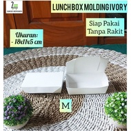 Ivory White Lunch Box UK: 18x11x5 cm, M (READY TO USE) / Takeaway Rice Box / Paper Lunch Box