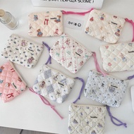 coin organizer coin pouch wallet with coin pouch Floral Quilted Portable Storage Bag - Soft Coin & L