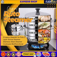 steamer 3 layer stainless Original 3 Layers Steamer for Puto 3 Layer Siomai Steamer Stainless Cookwa