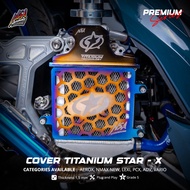 NSA Performance PREMIUM SERIES COVER RADIATOR TITANIUM HONEYCOMB STAR-X GR 5 VARIO AEROX NMAX PCX AD