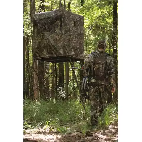 6 Foot Tall 2 Man Hunting Tripod Tower Blind Stand Elevated Deer Hunting Gear Equipment Accessories 