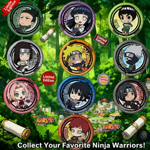 Naruto Anime Badge Set Sasuke Uchiha Kakashi Hatake Gaara Pin Brooch Collection Cosplay Accessories 
