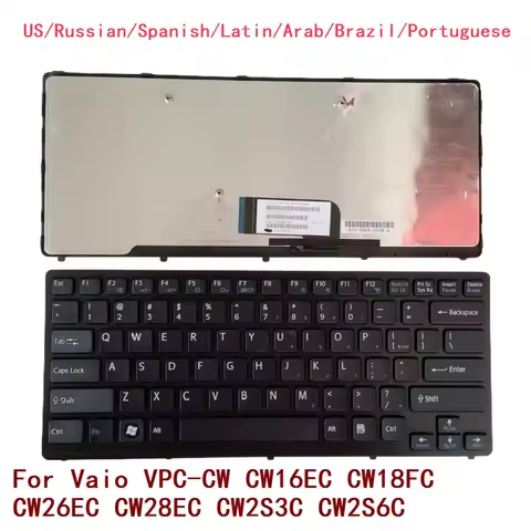 New US Russian Spanish Latin Arab Brazil Portuguese Keyboard For Sony Vaio VPC-CW CW16EC CW18FC CW26