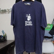 KATUN Thick cotton t-shirt in solid navy color, strong collar, built up without side seams, TW secon