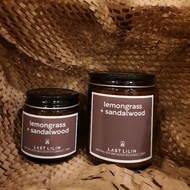 LAST LILIN [No.3] Lemongrass + Sandalwood Soy Wax Scented Candle (100g/220g in amber glass jar)