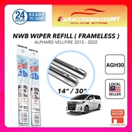 NWB japan wiper blade refill rubber (2 PCS) toyota Vellfire alphard 2015 ANH30 AH30 AGH30